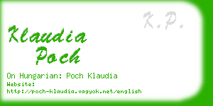 klaudia poch business card